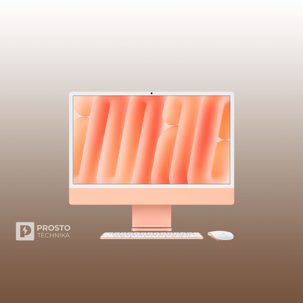Моноблок Apple iMac 4.5K 24" (M4, 10C CPU, 10C GPU, 2024) 16 ГБ, 256 ГБ SSD, Orange MWV83